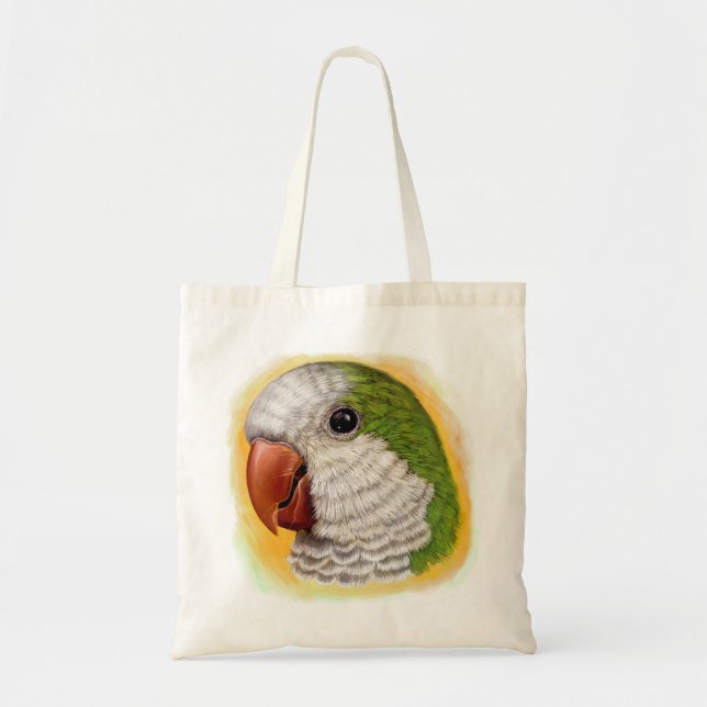 Quaker parrot realistic painting tote bag (Front)