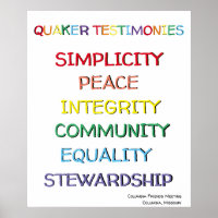 Quaker Testimonies Poster Custom