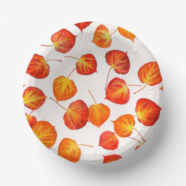 Quaking Aspen Autumn Leaves Paper Bowls (Front)