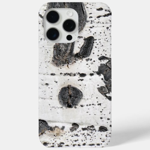 Quaking Aspen White Textured Tree Bark Photo iPhone 15 Pro Max Case