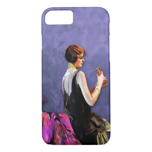 QUALIDA 1920s FASHION in PERIWINKLE and FUCHSIA iPhone 87 Case