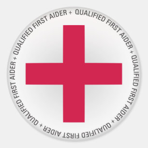 Qualified First Aider Medical Aid Classic Round Sticker