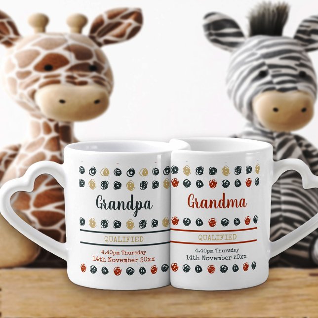 Qualified New Grandparents Contemporary Custom Coffee Mug Set
