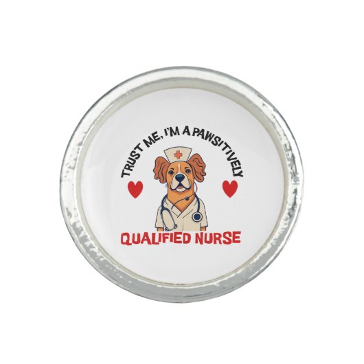 Qualified Nurse Pawsitively Ring (Front)