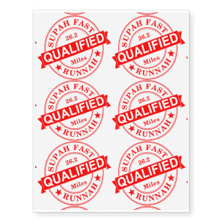 Qualified Super Fast Runner - Running Temporary Tattoos