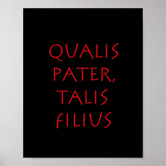 Qualis pater talis filius poster (Front)