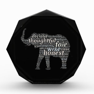 Qualities of an Elephant Word Cloud Acrylic Award