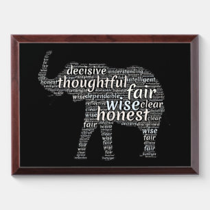 Qualities of an Elephant Word Cloud Award Plaque