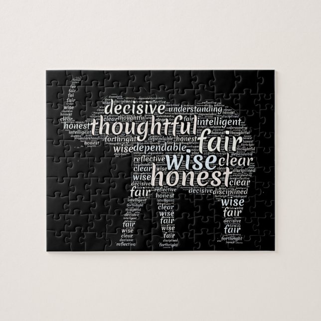 Qualities of an Elephant Word Cloud Jigsaw Puzzle (Horizontal)