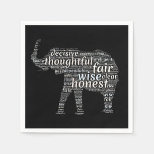 Qualities of an Elephant Word Cloud Napkins