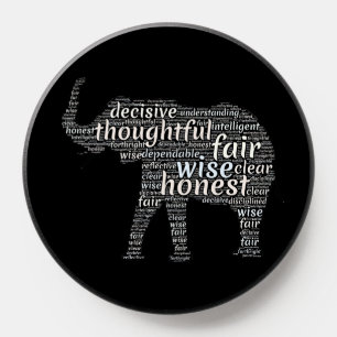 Qualities of an Elephant Word Cloud PopSocket
