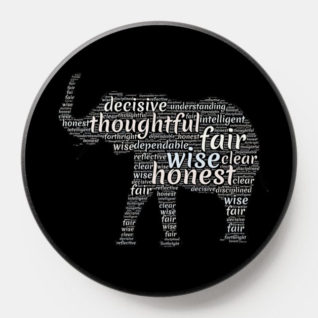 Qualities of an Elephant Word Cloud PopSocket (Popsocket)