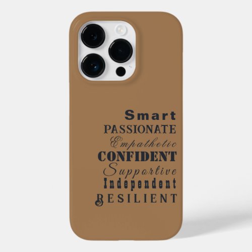 Qualities of Great Women Black on Light Brown Case_Mate iPhone 14 Pro Case