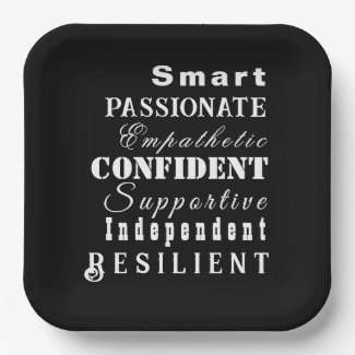Qualities of Great Women Elegant Black and White