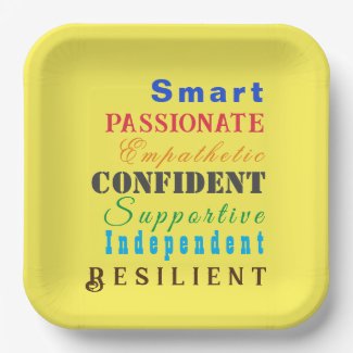 Qualities of Great Women Fun Colorful Yellow