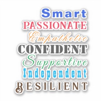 Qualities of Great Women Fun Motivational Colorful