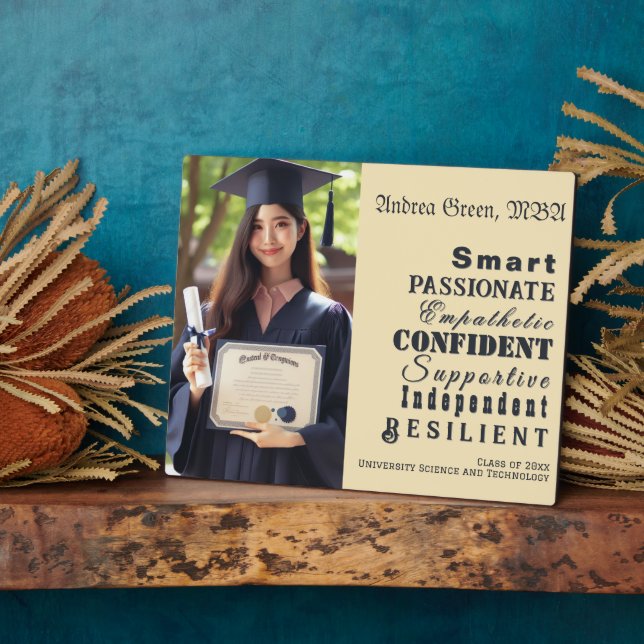 Qualities of Great Women, Graduate Photo Plaque (Side)