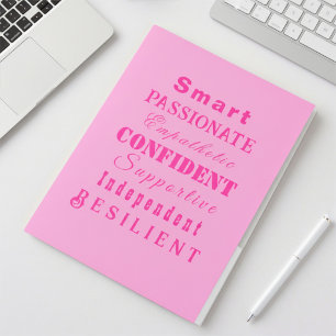 Qualities of Great Women Pink Inspirational Pocket Folder