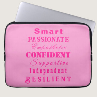 Qualities of Great Women Pink Laptop Sleeve