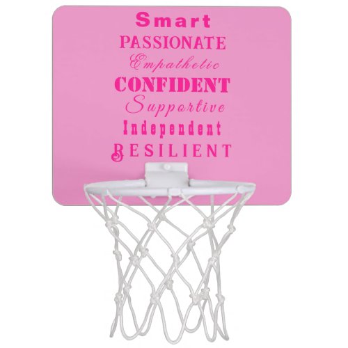 Qualities of Great Women Pink Mini Basketball Hoop