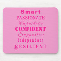 Qualities of Great Women Pink Mouse Pad