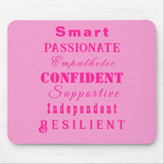 Qualities of Great Women Pink Mouse Pad