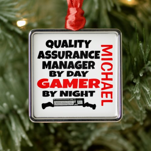 Quality Assurance Manager Loves Video Games Metal Ornament