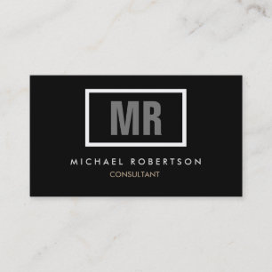 Quality Black Grey Monogram Unique Business Card