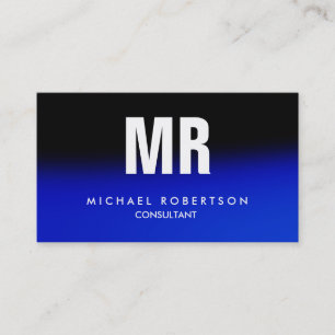 Quality Black Midnight Blue Monogram Unique Business Card