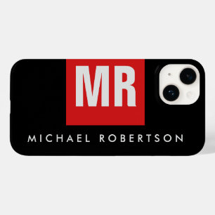 Quality Black Red Monogram Unique Case-Mate iPhone 14 Case