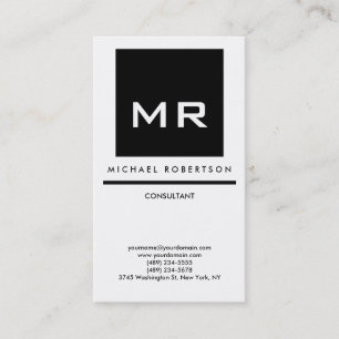 Quality Black White Monogram Elegant Unique Business Card