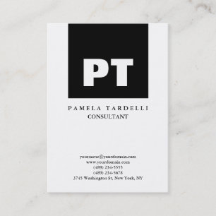 Quality Black & White Monogram Unique Modern Business Card