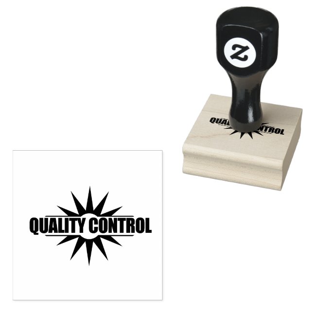 Quality Control Sun Symbol Inspection Seal Black  Rubber Stamp (Stamped)