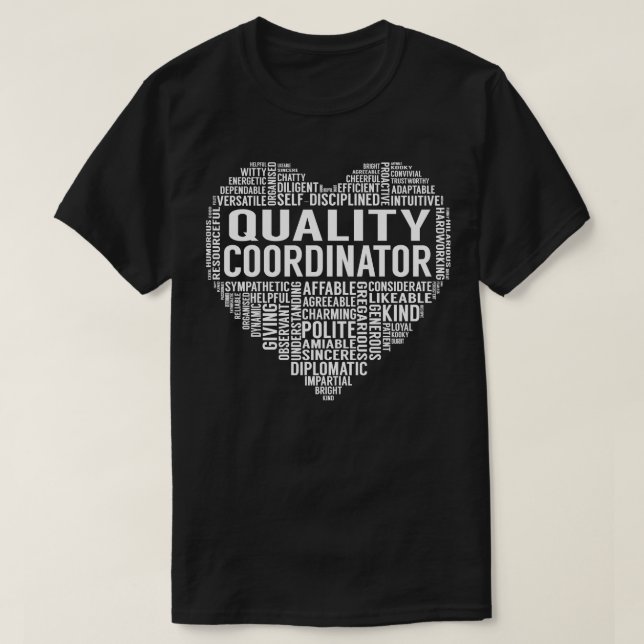 Quality Coordinator Heart T-Shirt (Design Front)
