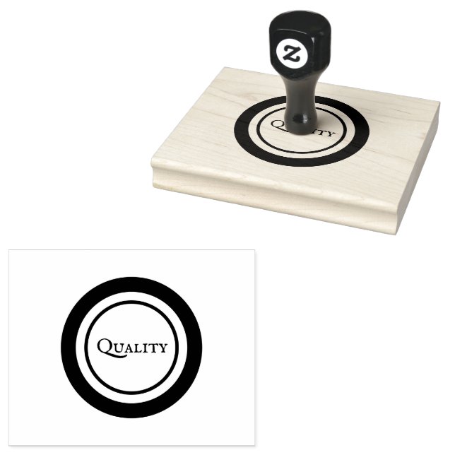 QUALITY Custom Wooden Rich Emerald Green Ink Sleek Rubber Stamp (Stamped)