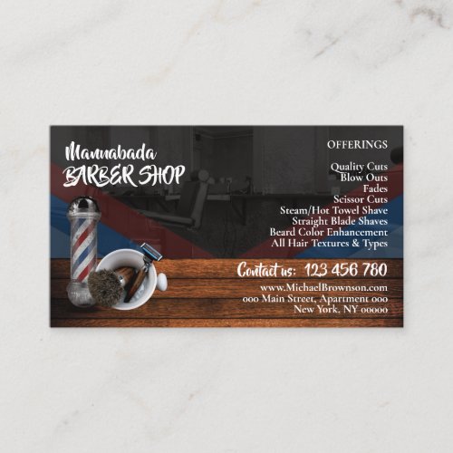 Quality Cuts Blow Outs Fades Scissor Barber Business Card