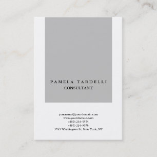 Quality Grey & White Unique Modern Trendy Business Card