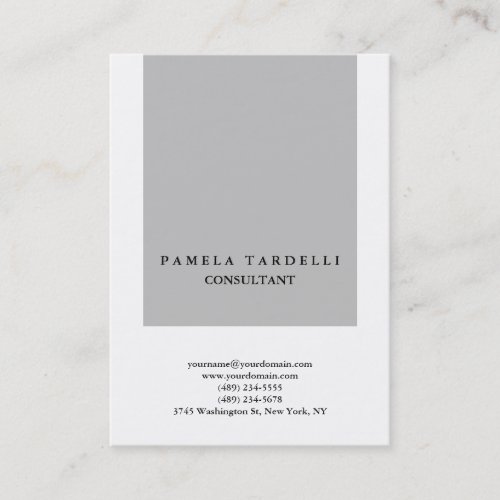 Quality Grey  White Unique Modern Trendy Business Card