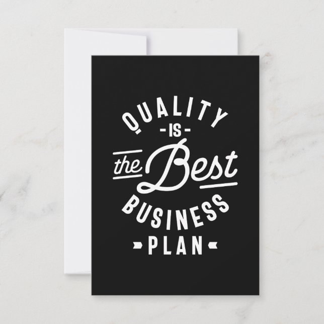 Quality Is The Best Business Plan RSVP Card (Front)