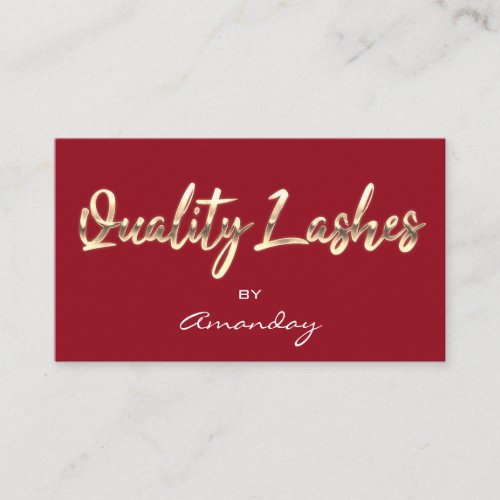  Quality Lash Extension QRCode Logo Burgund Gold   Business Card