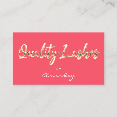  Quality Lash Extension QRCode Logo Candy Gold  Business Card