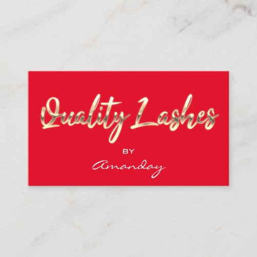  Quality Lash Extension QRCode Logo Red Gold Business Card