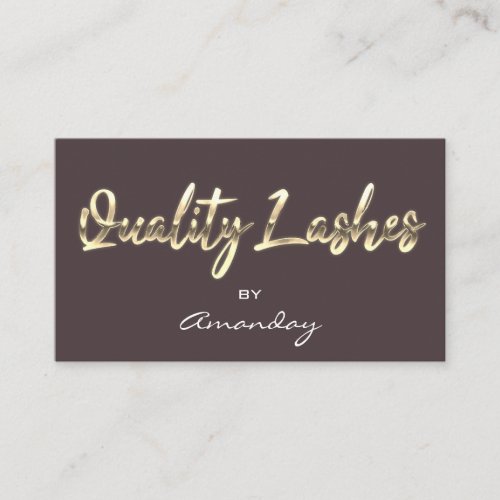  Quality Lashes Extension QR Code Logo Gray Gold   Business Card