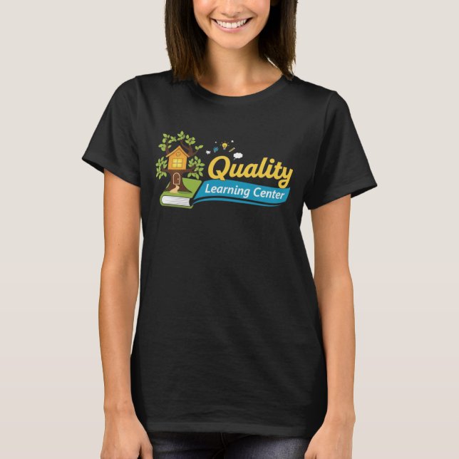 Quality Learning Center Treehouse & Book Education T-Shirt (Front)