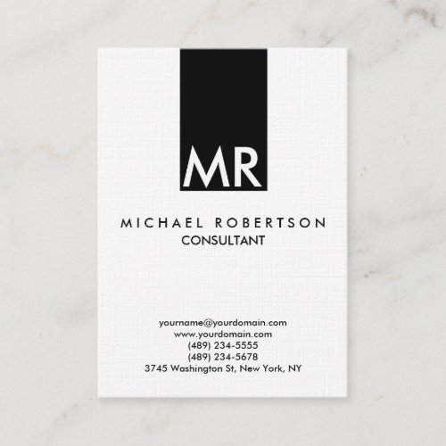 Quality Linen Special Monogram Unique Clear Business Card