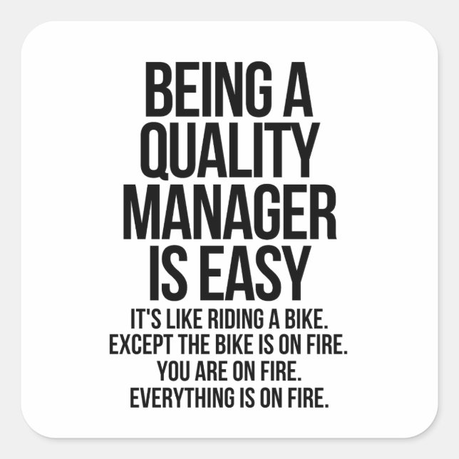 Quality manager square sticker (Front)