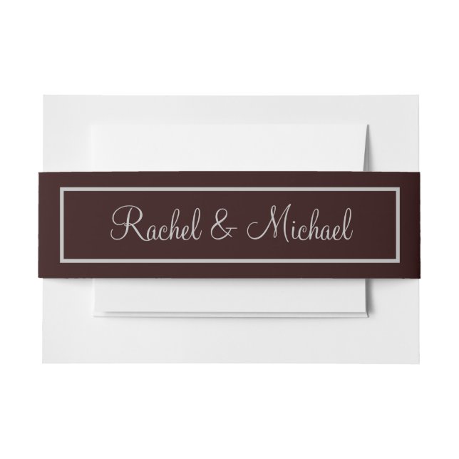 Quality Purple and Gray Invitation Belly Band (Front Example)