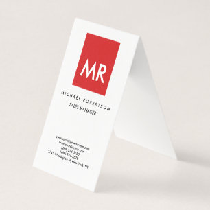 Quality Red White Monogram Elegant Unique Business Card