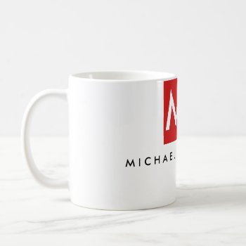 Quality Red White Monogram Elegant Unique Coffee Mug by hizli_art at Zazzle