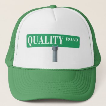 Quality Road Street Sign Trucker Hat by baltohorsefan at Zazzle